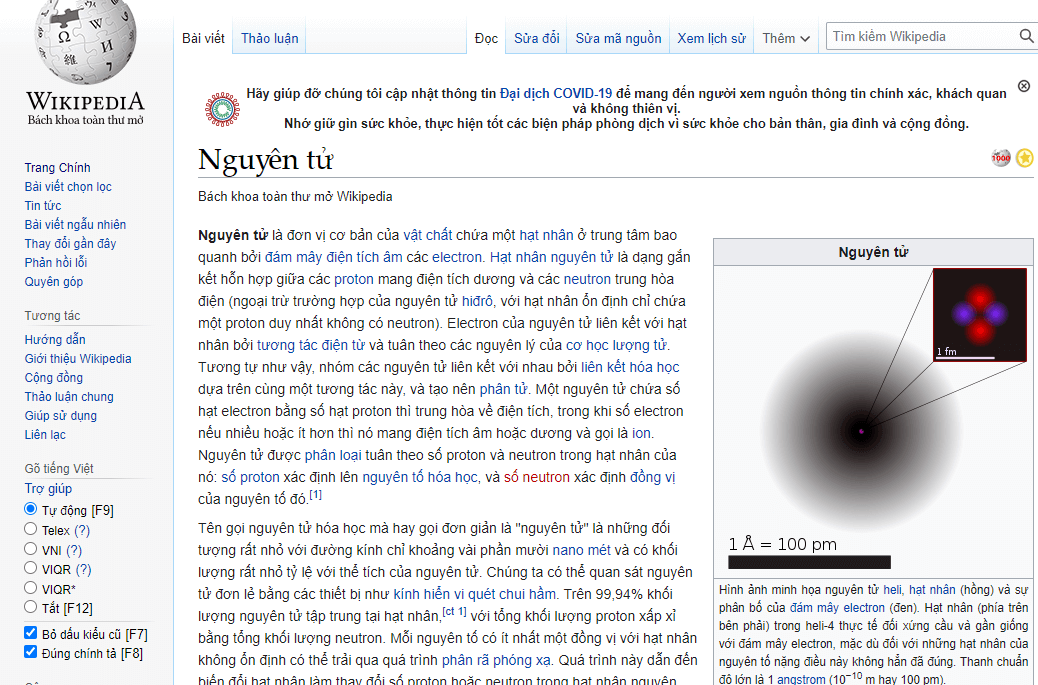 Wikipedia có rất nhiều liên kết nội bộ trong bài viết